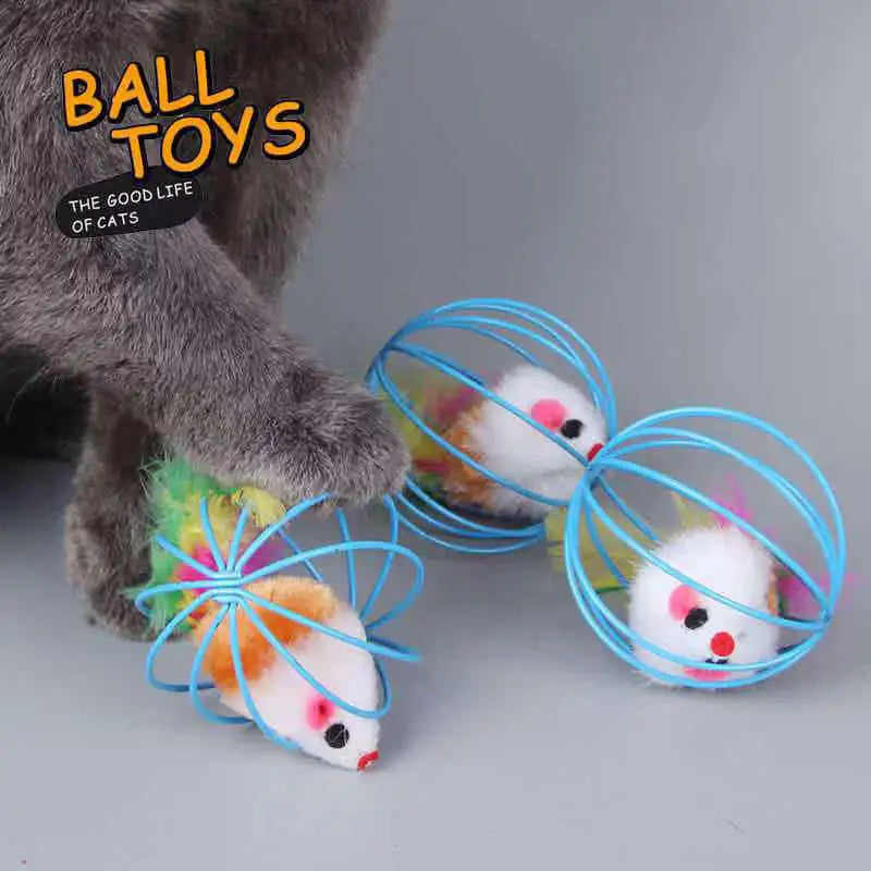Mouse in Cage Interactive Chase Cat Toy