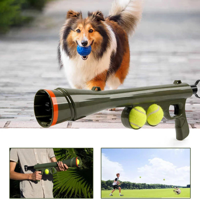 Dog Ball Launcher — Interactive Tennis Ball Shooting Toy for Outdoor Play