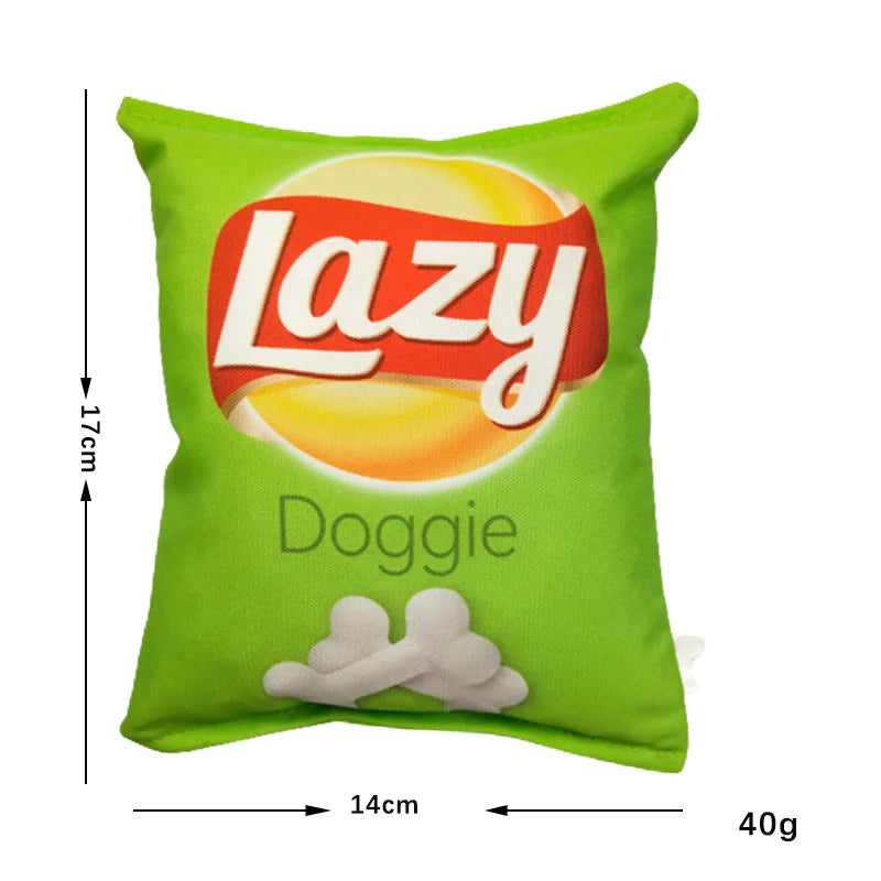 Crisp-Shaped Squeaky Dog Chew Toy – Interactive Teeth Cleaner