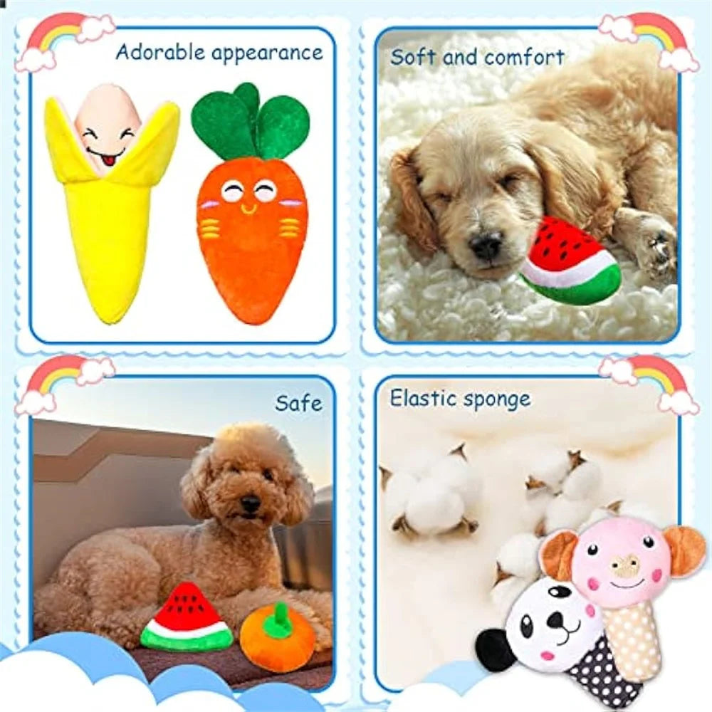 50-Pack Plush Squeaky Dog Toys – Bulk Set for Small & Medium Dogs