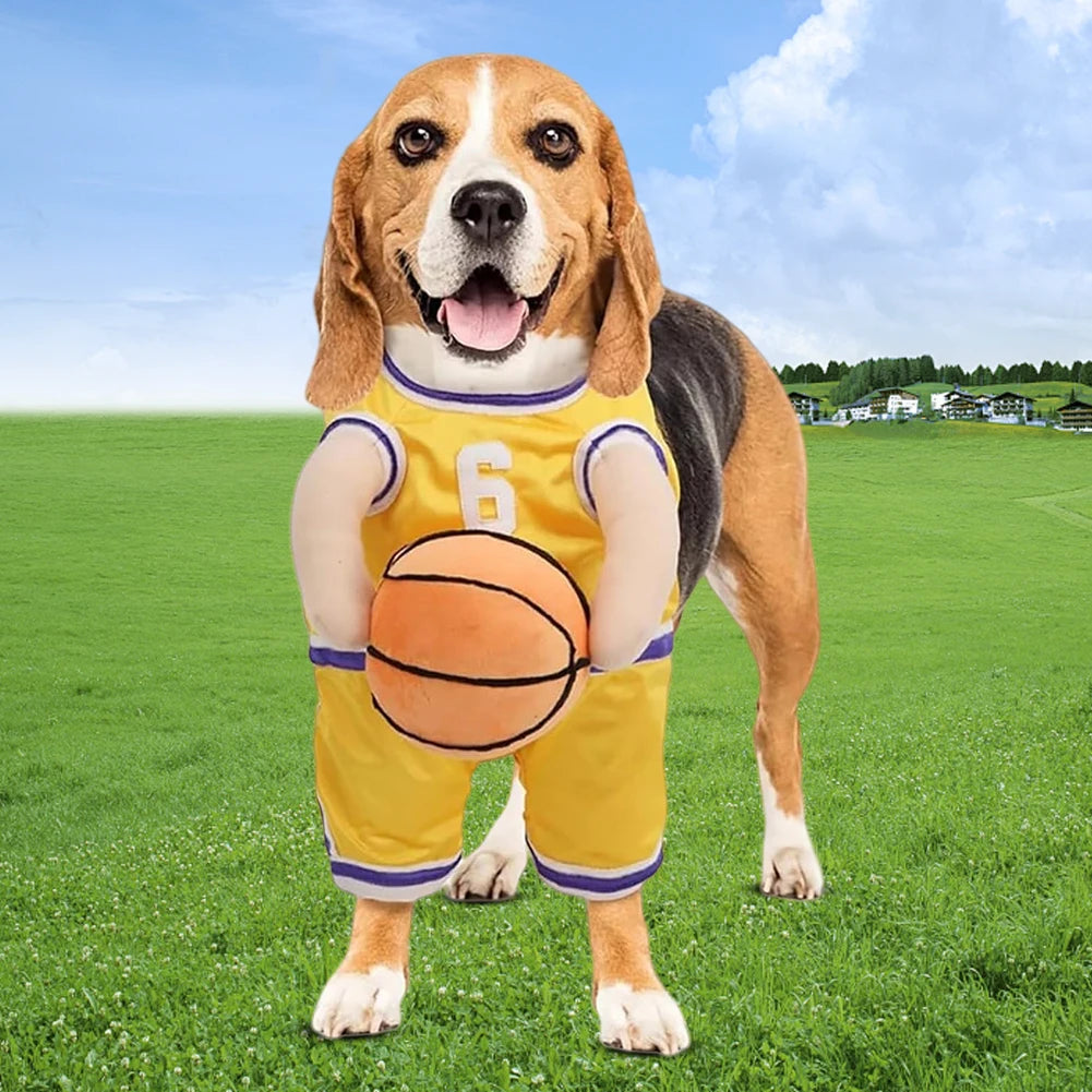 Dog Basketball Player Costume with Ball