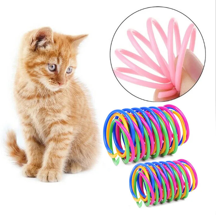Colourful Coil Spring Cat Toys – Interactive Kitten Play Pack