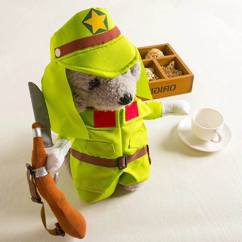 Pet Transformation Costume Set – Funny Novelty Outfit (Soldier)