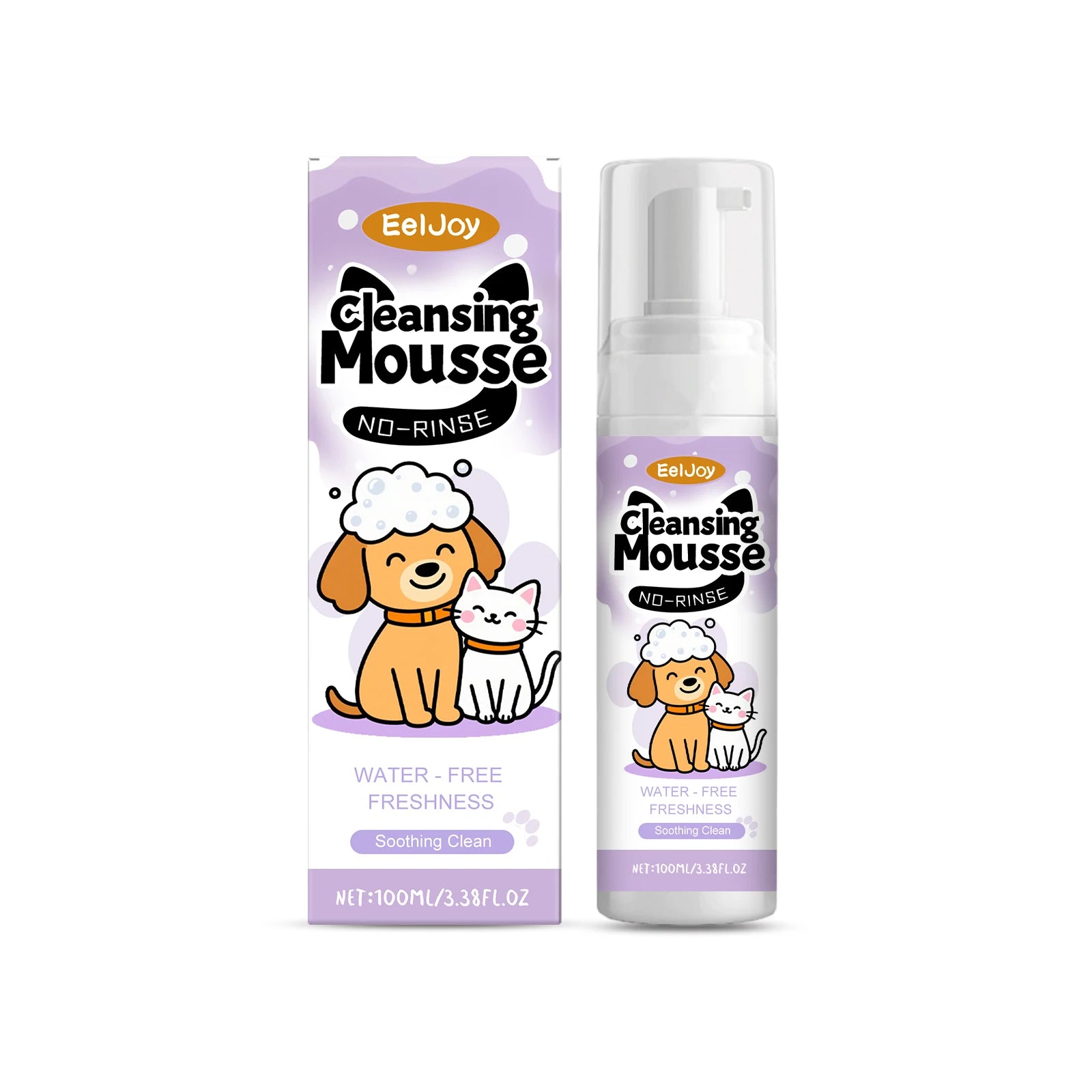 EelJoy No-Rinse Pet Shampoo Mousse – Waterless Foam Cleanser