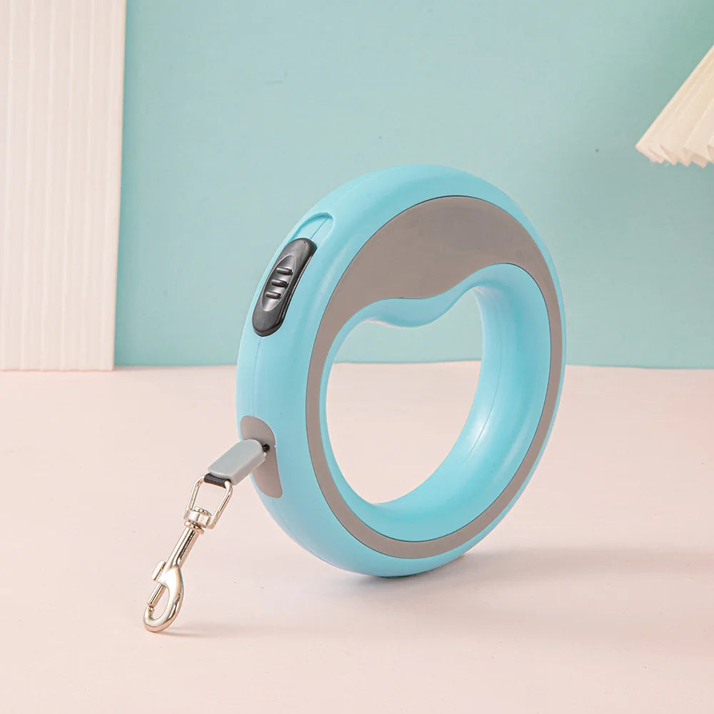 Circa Dog Lead – Automatic Extending Lead for Small & Medium Dogs | Pink, Blue & Grey