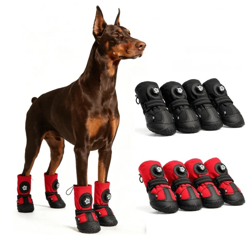 Heavy-Duty Dog Boots with Rotating Dial – Waterproof Outdoor Paw Protectors