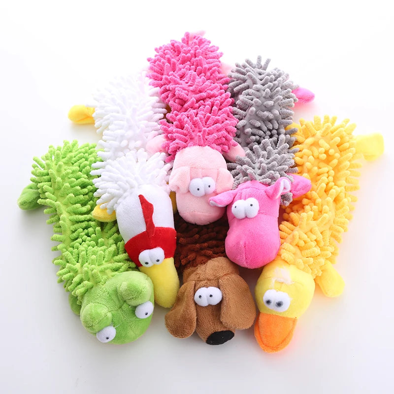 Squeaky Plush Frog & Hippo Dog Toy – Teeth Grinding Chew Toy