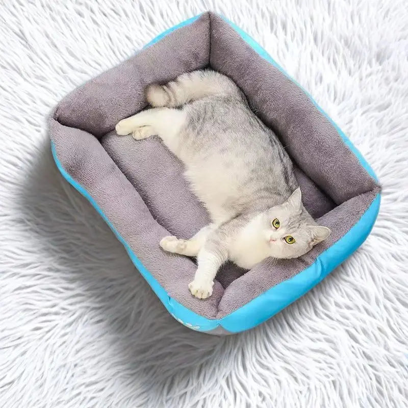 Corduroy Animal Print Pet Mat – Soft Breathable Dog & Cat Cushion | 5 Sizes