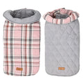 Luxury Burberry Style Reversible Waterproof Checked Dog Jacket – Quilted Winter Coat