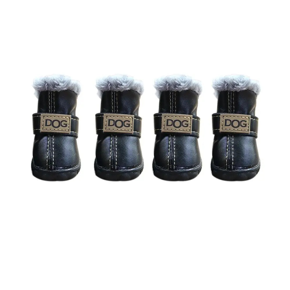 Luxury Ugg Style Soft Plush Winter Dog Snow Boots – Waterproof Non-Slip (Set of 4)