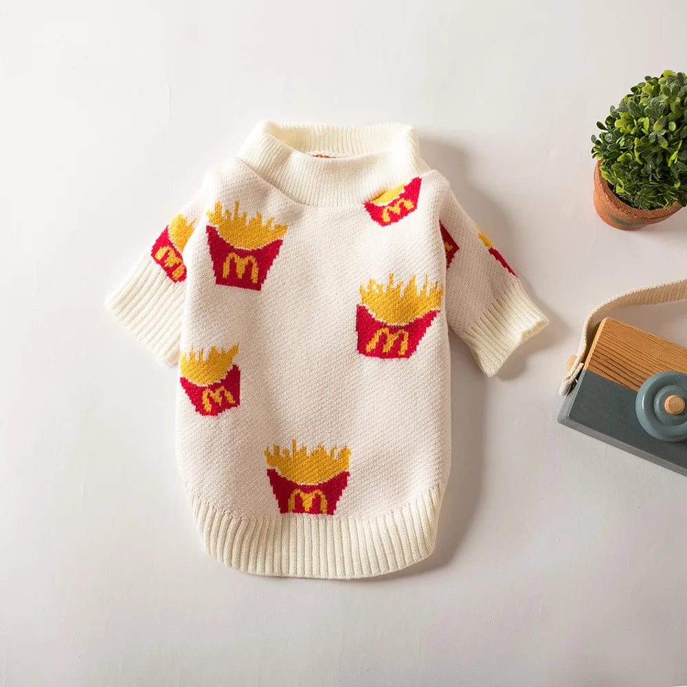 French Fries McD's Dog Sweater – Cute  Pet Jumper