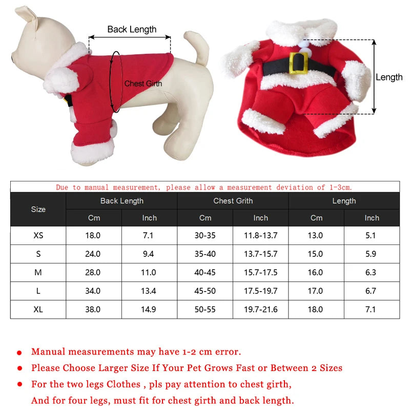 Santa Claus Pet Costume – Festive Dress Up for Cats & Dogs