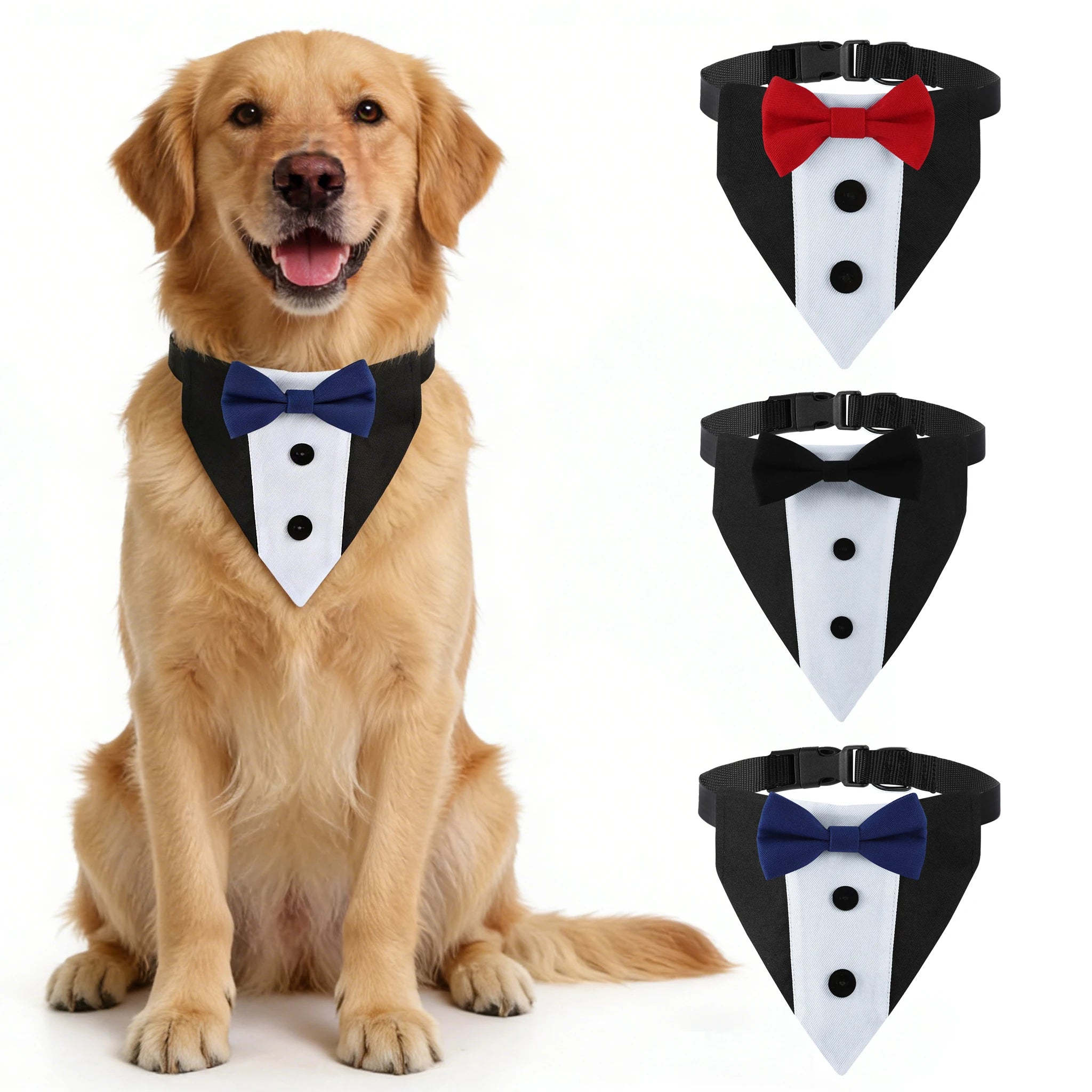 Sucado Pet Wedding Suit Bib & Bow Tie Collar – Party Costume