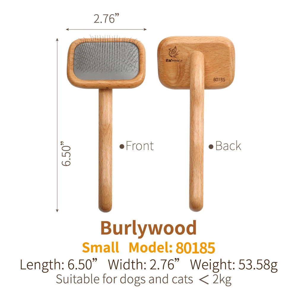 Fenice - Wooden Handle Pet Grooming Needle Comb (Voted No.1 Pet Brush Globally)
