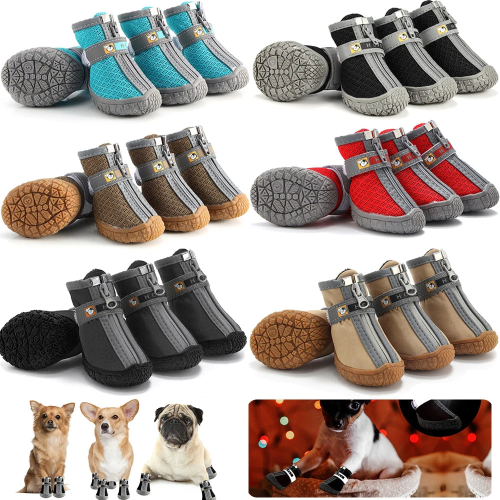 Waterproof Anti-Slip / Anti Burn Dog Boots – All Season Paw Protectors (4pcs)