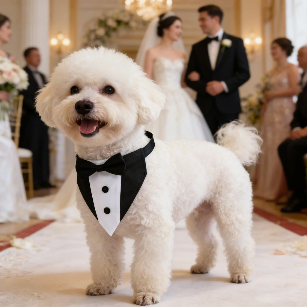 Sucado Pet Wedding Suit Bib & Bow Tie Collar – Party Costume