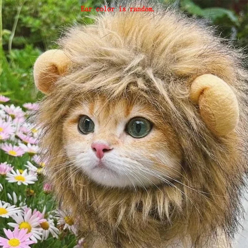 Lion Mane Headgear Pet Costume – Adjustable Funny Dress-Up Accessory