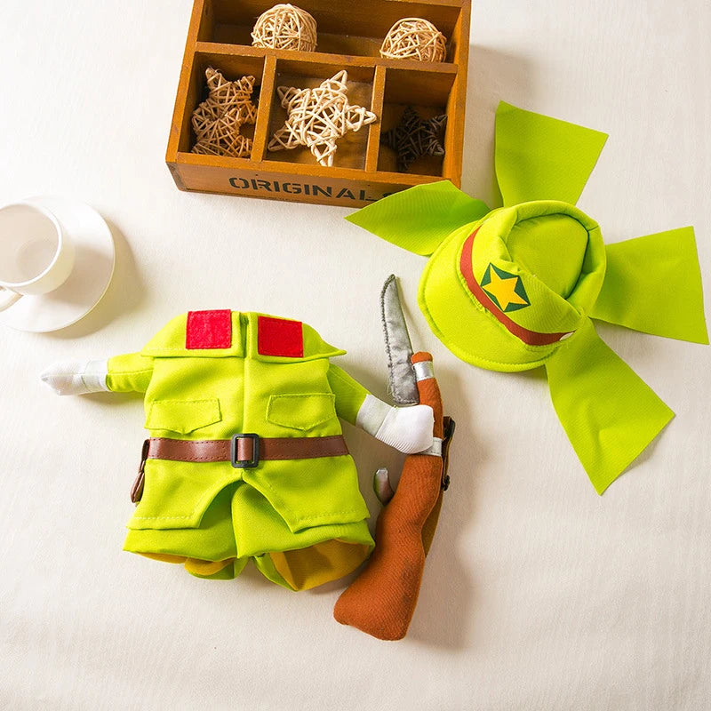 Pet Transformation Costume Set – Funny Novelty Outfit (Soldier)