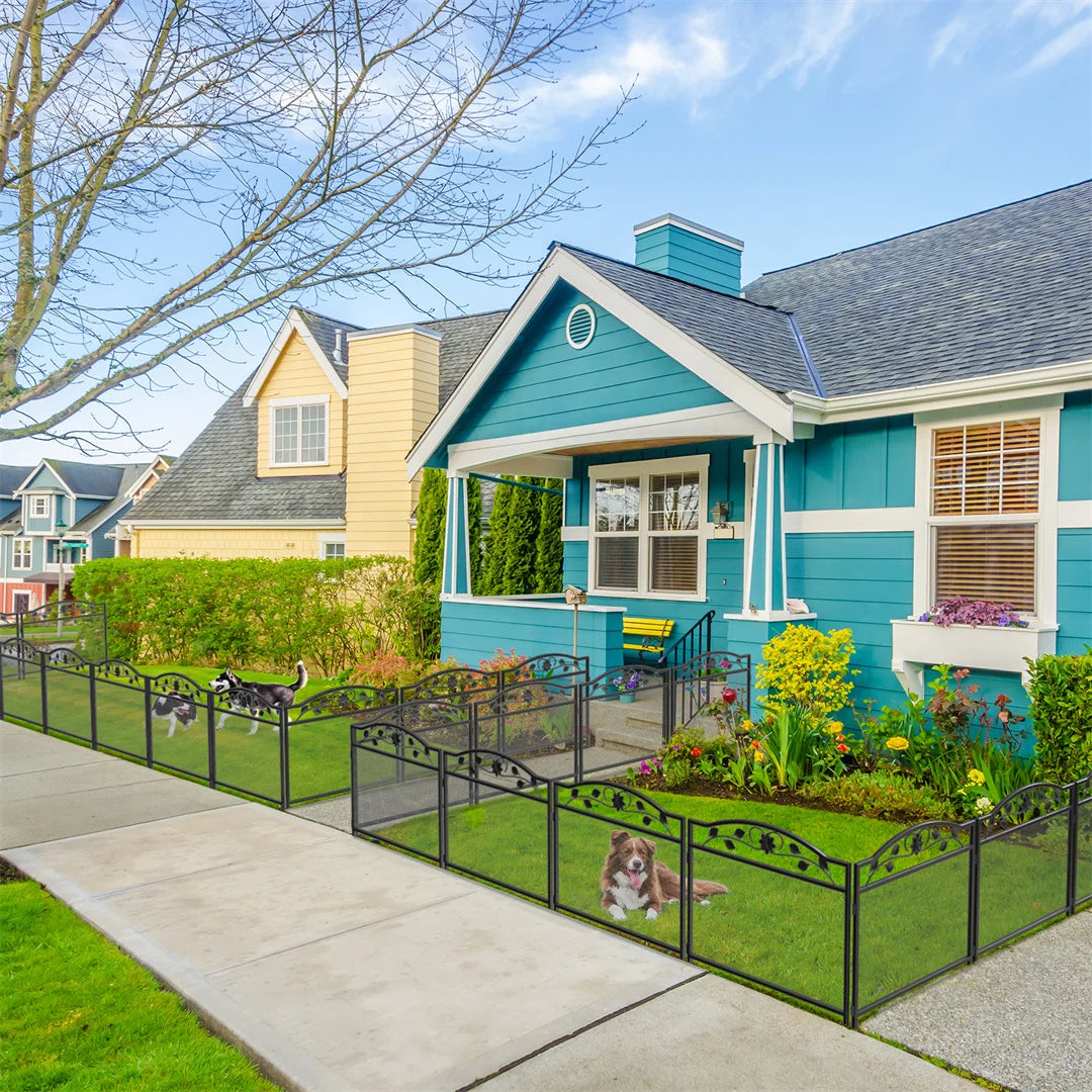 5-Panel Black Metal Pet Playpen & Garden Fence (Pet Containment) UKLocal