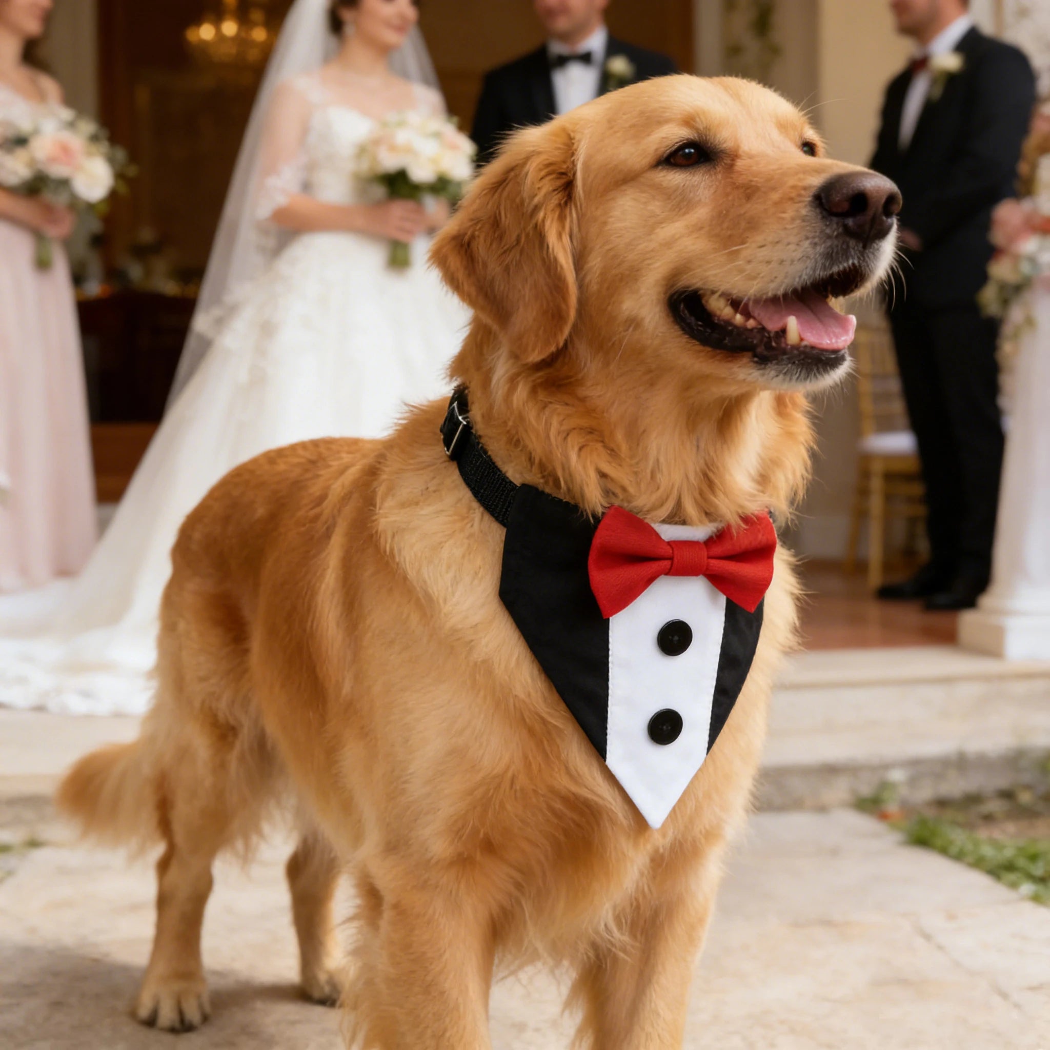 Sucado Pet Wedding Suit Bib & Bow Tie Collar – Party Costume