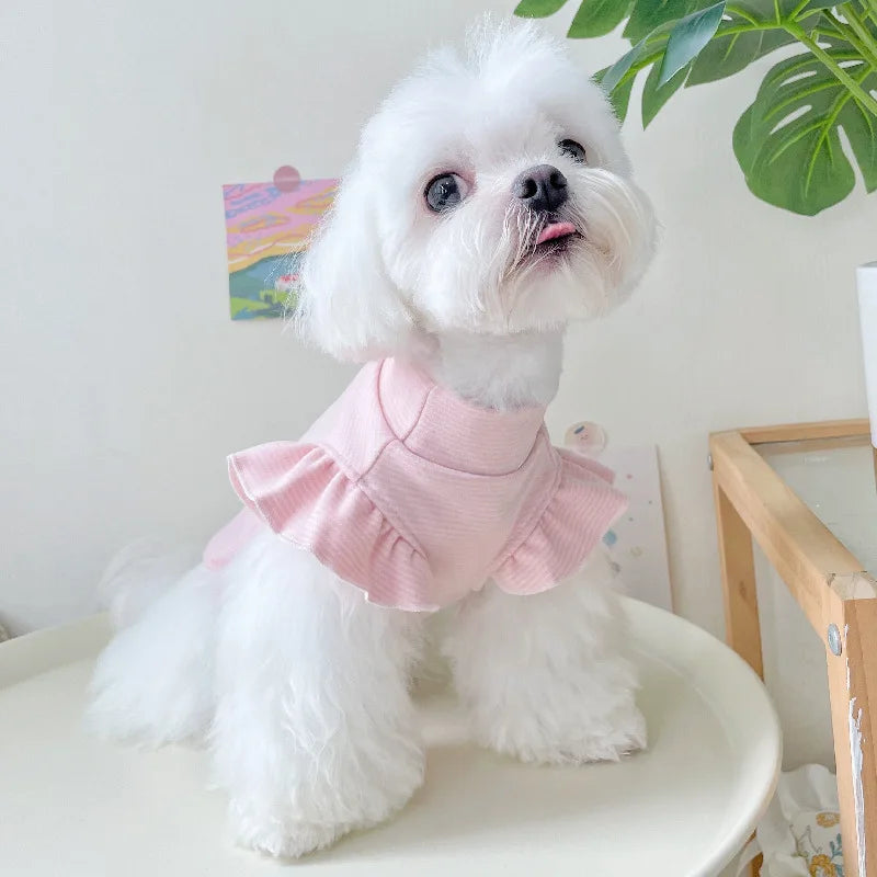 Striped High Neck Pet Pyjama Shirt – Cosy Home Clothing for Dogs & Cats