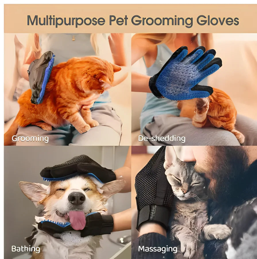 Pet Grooming & Deshedding Massage Glove