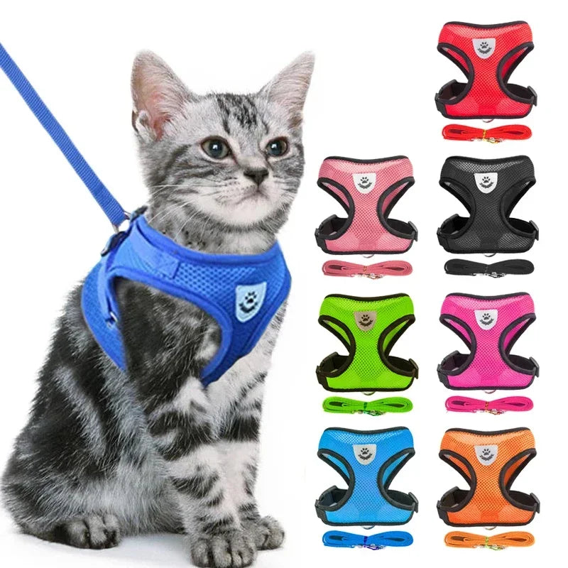 Adjustable Reflective Harness & Lead Set for Cats & Small Dogs | S, M & L