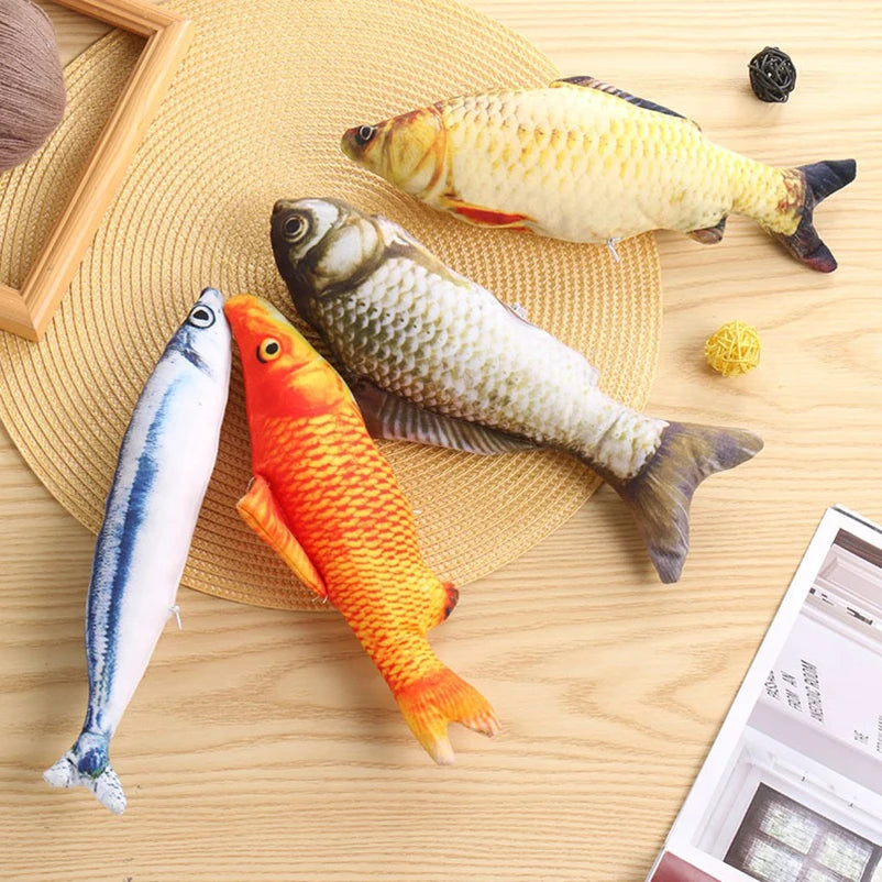 Realistic Fish Cat Toy – PP Cotton Plush Catnip-Style Chew & Tease Toy | 8 Designs