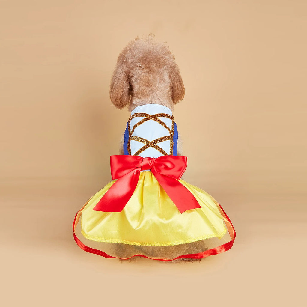 Snow White Princess Dog Dress – Costume for Christmas, Halloween & Special Occasions
