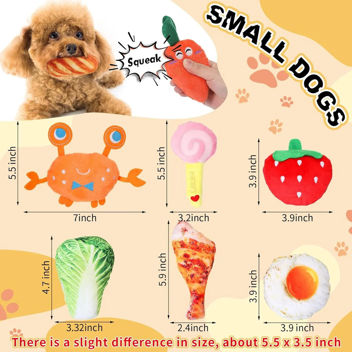 100-Piece Assorted Squeak Toy Bundle