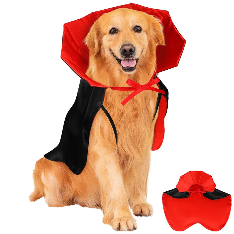 Vampire Cape Pet Costume – Spooky Cloak for Dogs & Cats