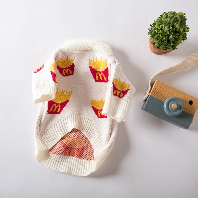 French Fries McD's Dog Sweater – Cute  Pet Jumper