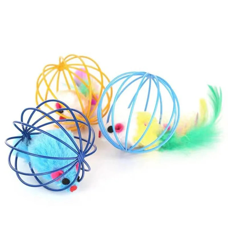 Mouse in Cage Interactive Chase Cat Toy