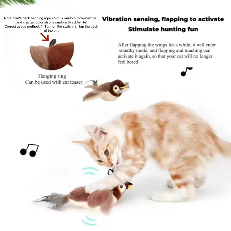 Flapping Bird Cat & Dog Toy – Touch Activated
