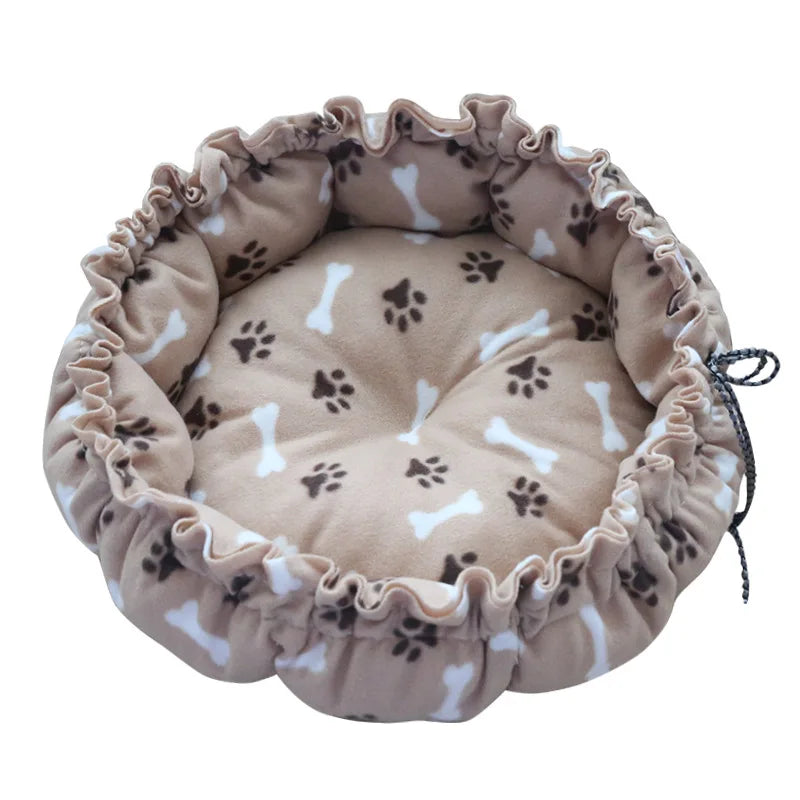 Round Plush Pet Nest – Soft Warm Sleeping Bed for Cats & Small Dogs | S, M & L