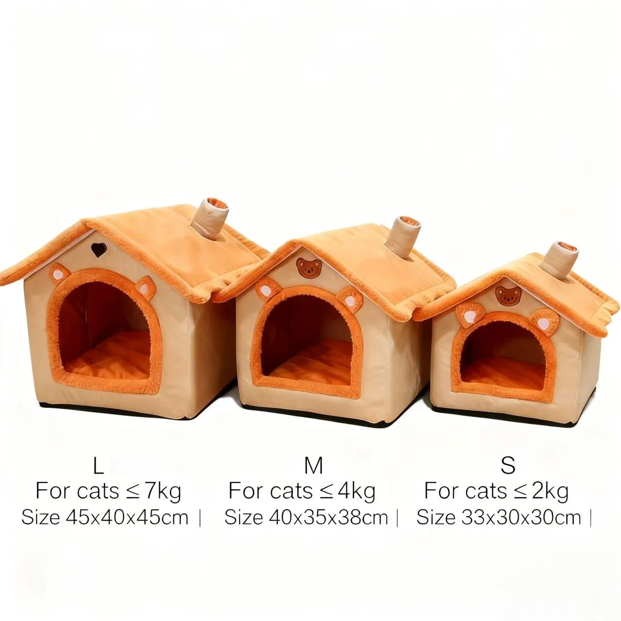 Dog House Style Pet Bed – Cosy Coral Fleece Cave Bed for Small Dogs & Cats | S, M & L