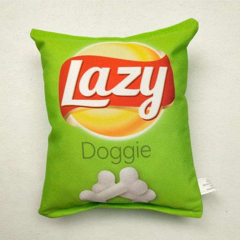 Crisp-Shaped Squeaky Dog Chew Toy – Interactive Teeth Cleaner