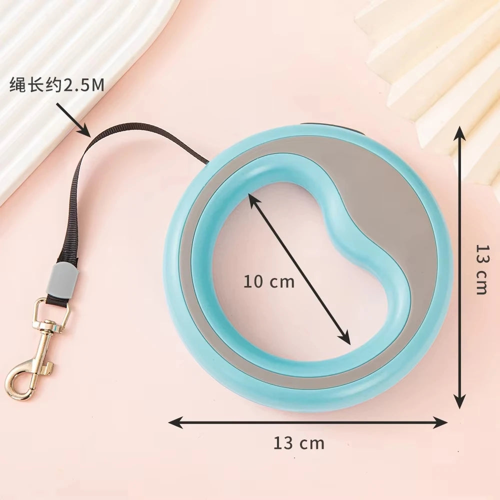 Circa Dog Lead – Automatic Extending Lead for Small & Medium Dogs | Pink, Blue & Grey