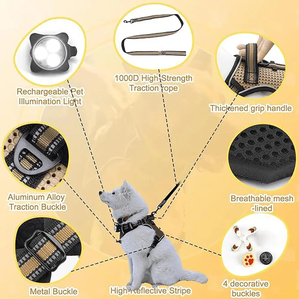 Fashionable NP Dog Harness – Reflective & Adjustable - EVA Mesh (LUXE Collection)