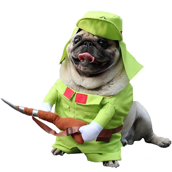 Pet Transformation Costume Set – Funny Novelty Outfit (Soldier)
