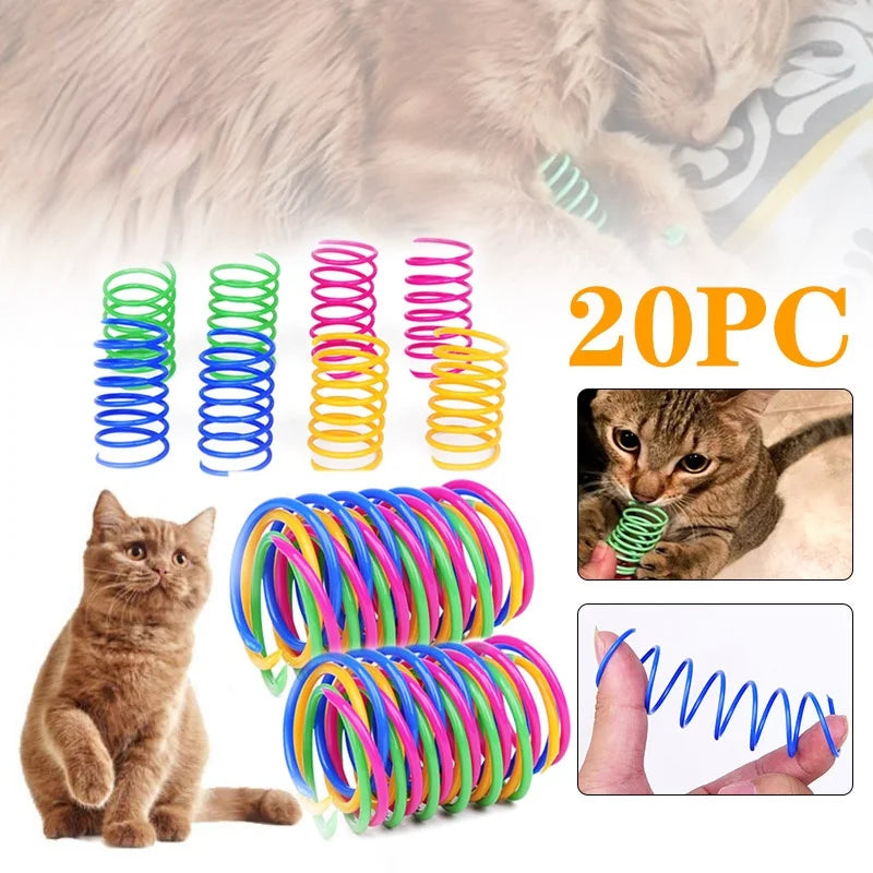 Colourful Coil Spring Cat Toys – Interactive Kitten Play Pack