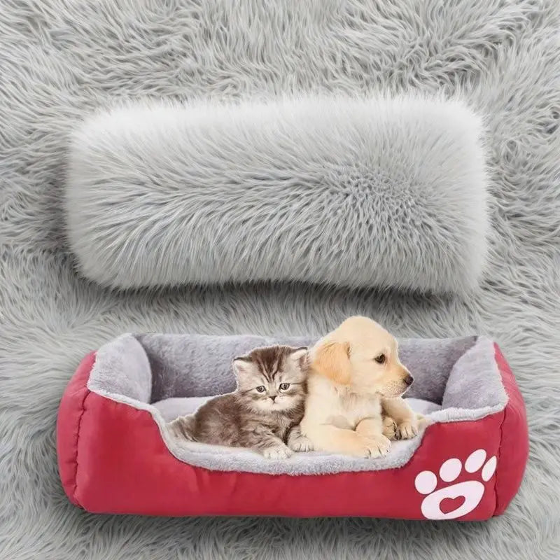 Corduroy Animal Print Pet Mat – Soft Breathable Dog & Cat Cushion | 5 Sizes