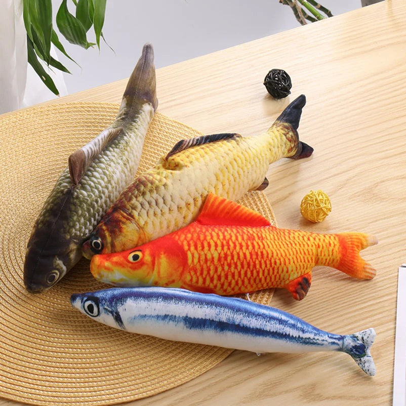 Realistic Fish Cat Toy – PP Cotton Plush Catnip-Style Chew & Tease Toy | 8 Designs