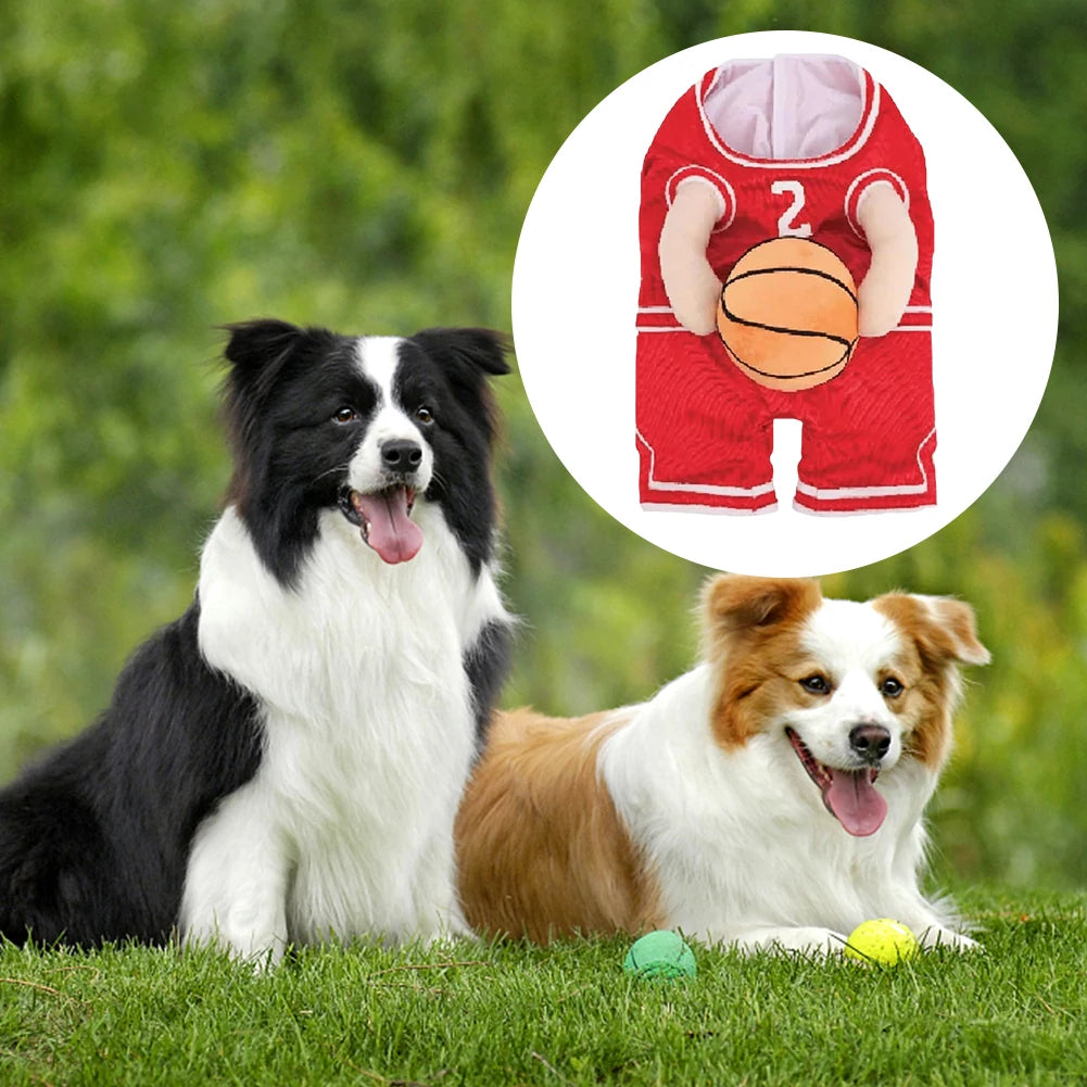 Dog Basketball Player Costume with Ball