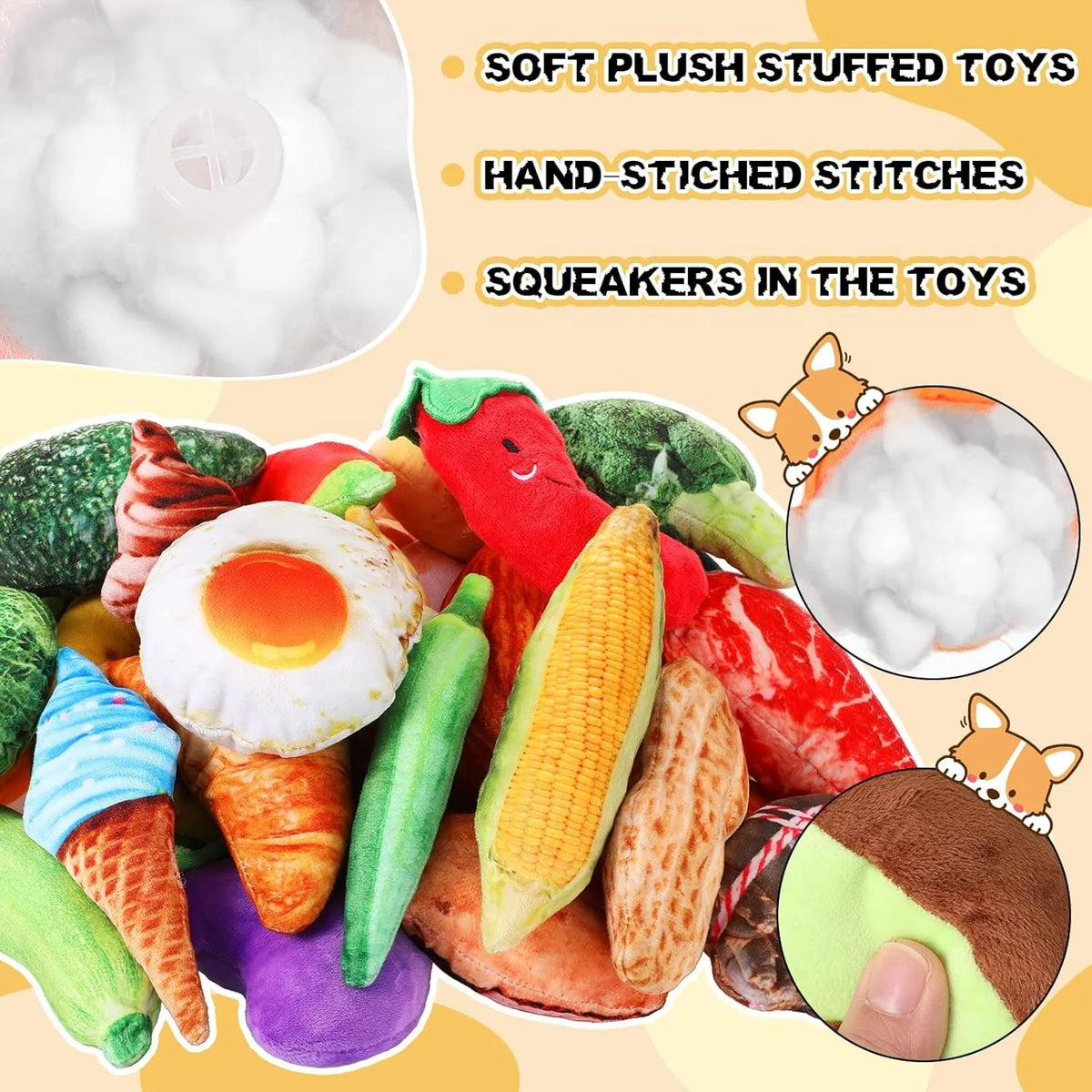 100-Piece Assorted Squeak Toy Bundle
