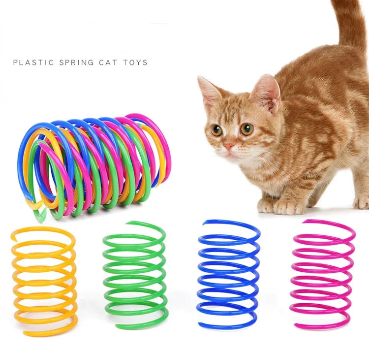 Colourful Coil Spring Cat Toys – Interactive Kitten Play Pack