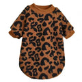 Puppy Pullover Dogs Pet Sweater Winter Leopard Print French Bulldog Winter Warm Sweater Pet Apparel Dog Clothing