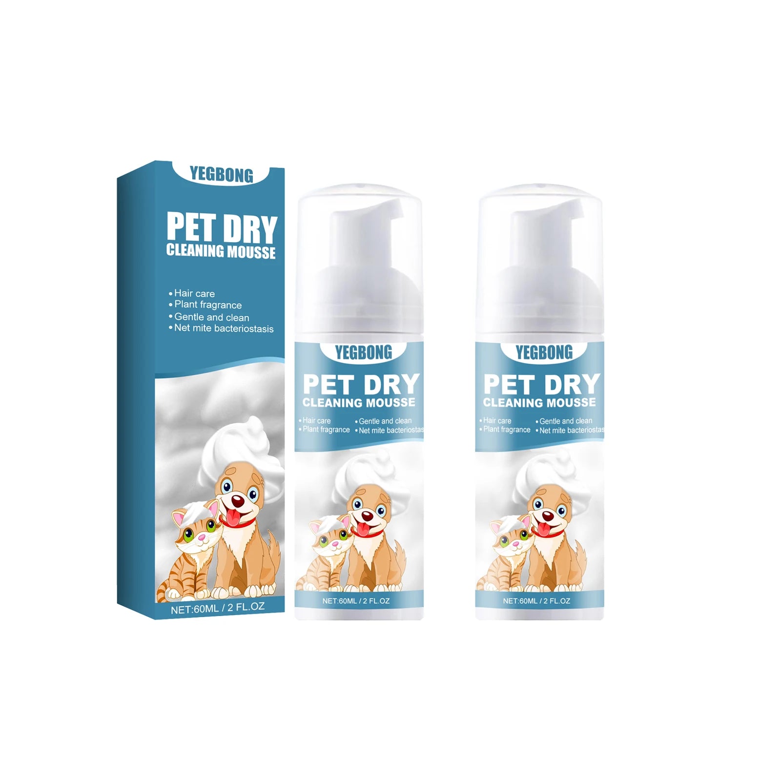 YEGBONG Dry Pet Shampoo – No-Rinse Formula for Sensitive Skin