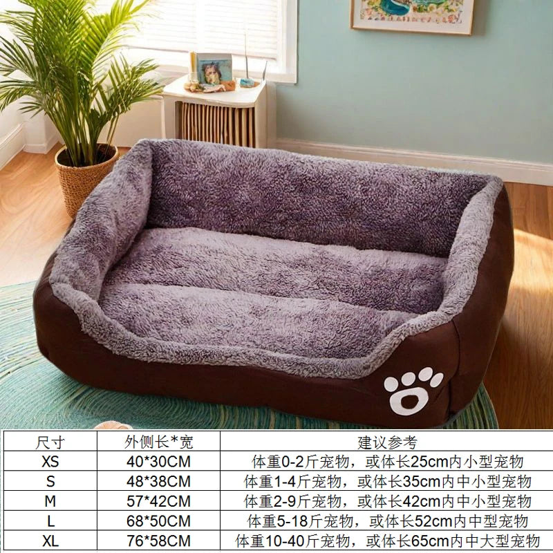 Corduroy Animal Print Pet Mat – Soft Breathable Dog & Cat Cushion | 5 Sizes