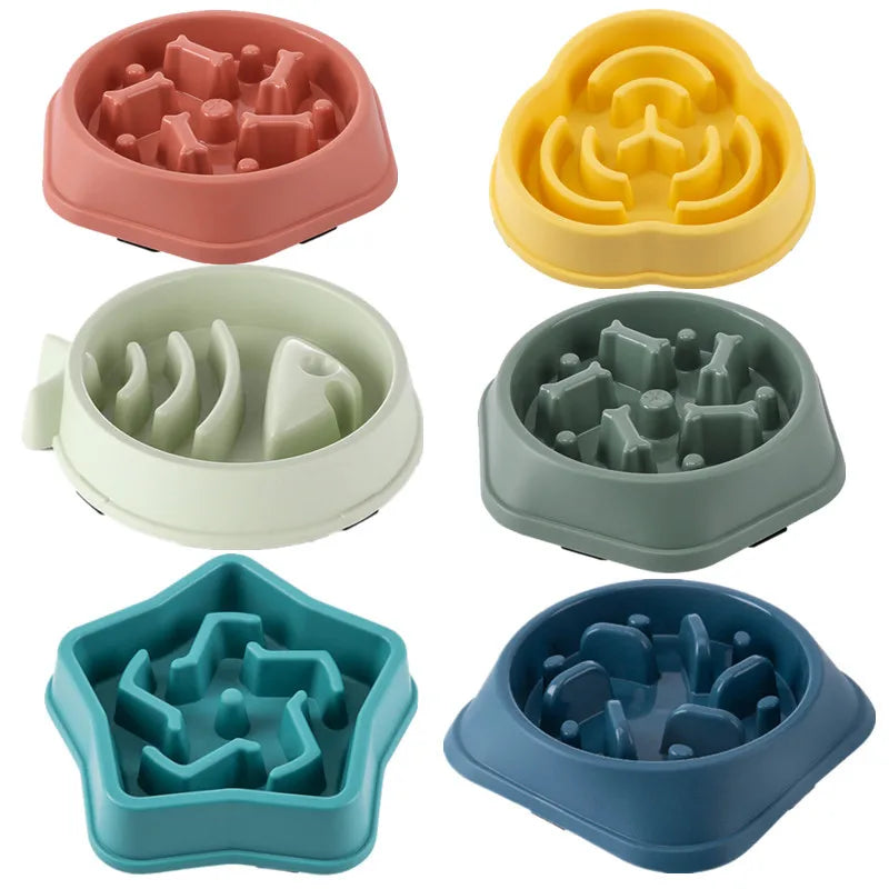 Anti-Choke Slow Feed Pet Bowl – Non-Slip Maze Design (Several Colours & Designs to Pick)